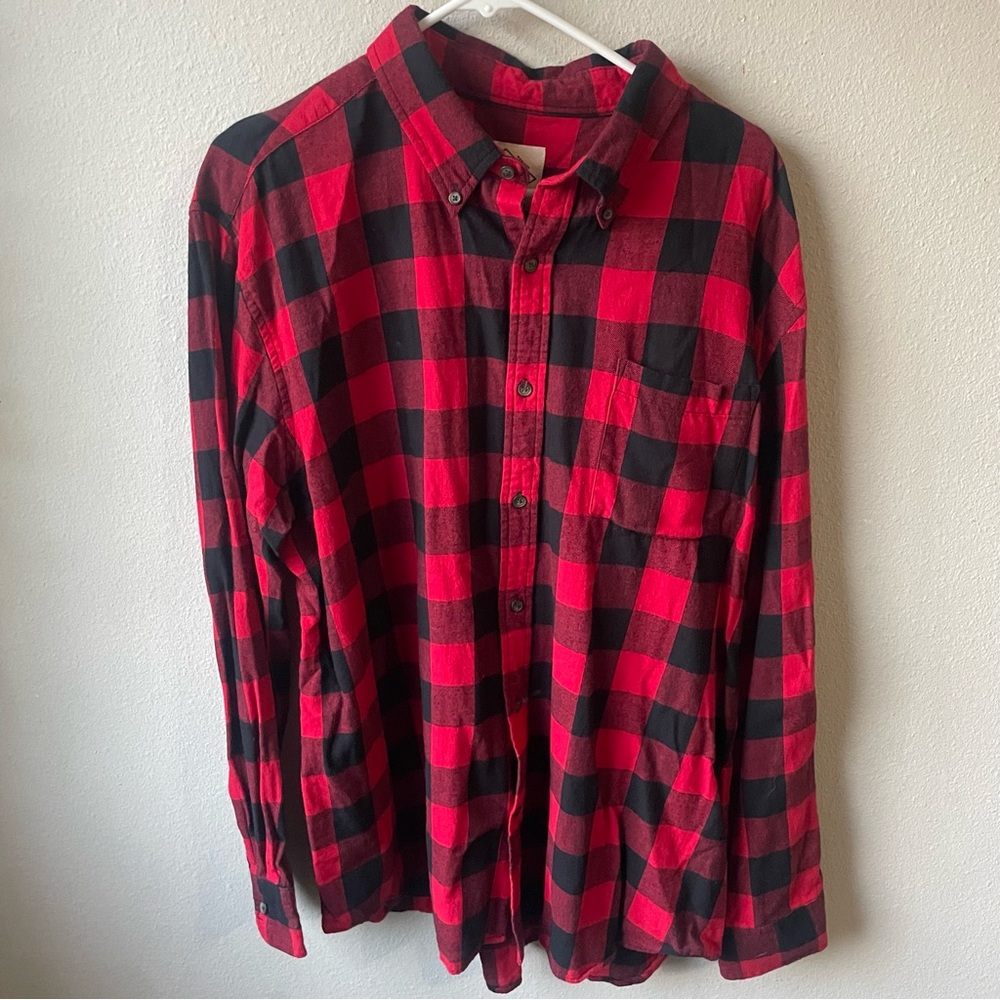 Red and Black Plaid Men's Shirt